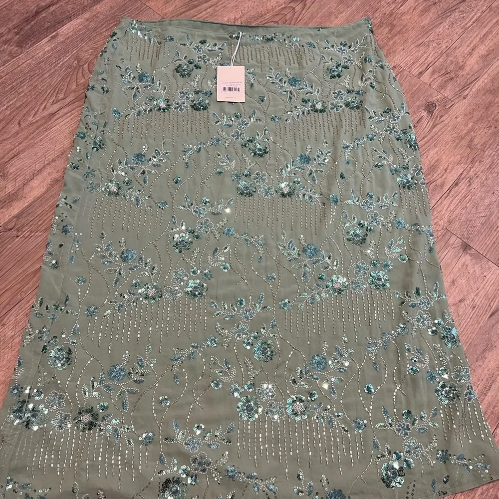 Peppermayo Teal Floral Maxi Skirt - Picture 2 of 5